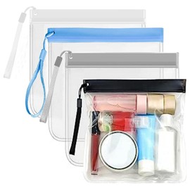 Paifeancodill Clear Toiletry Bag, 4 Pcs Clear Travel Toiletry Bag, Travel Makeup Bag, TSA Approved Liquids Bags, 1L Eco Friendly Gifts Waterproof Travel Essentials Makeup Bag Cosmetic Bag Men Women