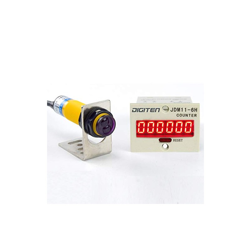 DIGITEN 0-999999 24-36VDC Digital LED Counter +PhotoElectric Switch Sensor +Reflector