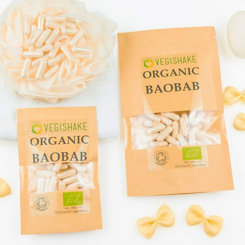 vegishake Organic Baobab HPMC Capsule 800mg Supplements Vitamin C Digestion