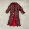 FIGLot PB-LTC-RED2: 1/12 Red Faux Leather Wired Trench Coat for
