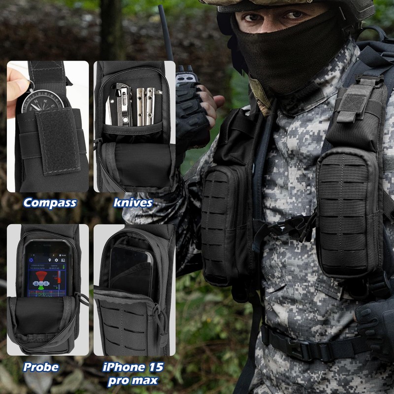 Jueachy Strap Shoulder Molle Accessories Pouch: Tactical Backpack Pocket Attachment