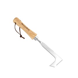 Berry&Bird Stainless Steel Weed Remover Tool, 31.1cm/12.2in Manual Crack Weeder with L-Shaped Design & Leather Hanging Strap, Crevice Weed Puller for Weeding, Moss Removal, Soil Cultivation