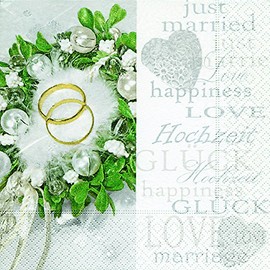 20 Napkins Wedding Joy / Wedding / Just Married 33 x 33 cm