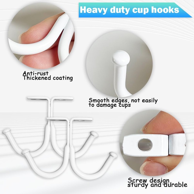 UBRAVE Cup Hooks, Pack of 4 Coffee Cup Holders for
