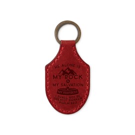 TREE OF LIFE REV. 22:14 Bible Verse Keychain - Red, He is My Rock, Ps 62:2 - Genuine Natural Leather Key Chain w/Inspirational Scripture, Christian Keychains For Men As Fathers Day Church Gifts