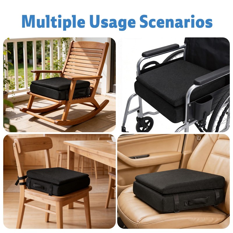 2-in-1 Adjustable-Height Hip Cushion Post Surgery for Long Sitting Thick