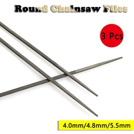 3 Pcs Round Chainsaw Files Round Bearing Steel Sharpening Chainsaw Sharpener Tool Set Sharp Fangs High Hardness for Woodworking