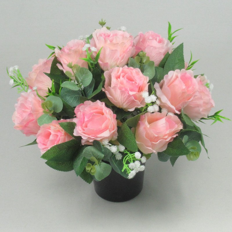 Just Because Flowers Artificial/Silk Flower Arrangement in Grave Pot, with