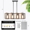 35.4" Kitchen Island Lighting,4 - Light Dining Room Farmhouse Chandelier,Black