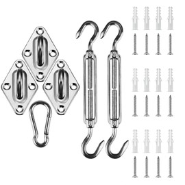 Amagenix Shade Sail Hardware Kit for Triangle Sun Shade Sail Installation，6 Inch 304 Grade Stainless Steel Hardware for Patio Garden Outdoors，30Pcs