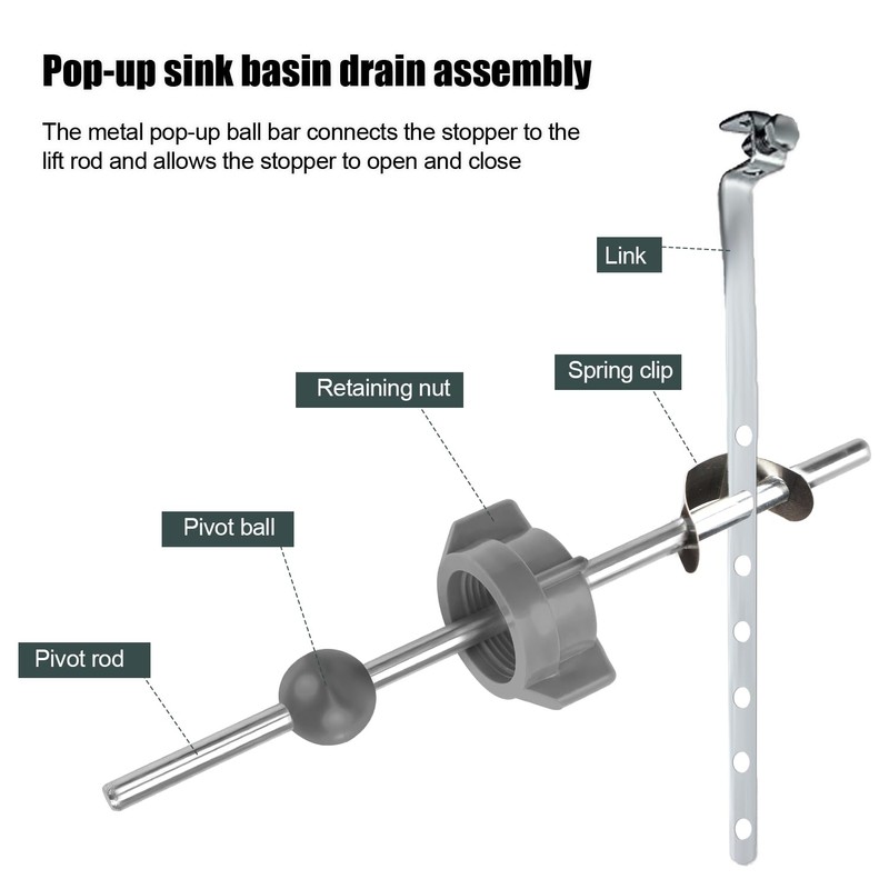 2pcs Sink Drain Parts, Lavatory Pop Up Stopper Assembly with