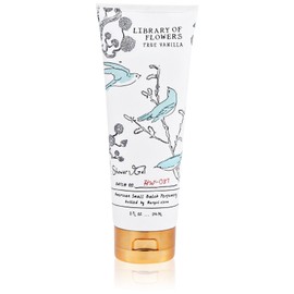 Library of Flowers True Vanilla Shower Gel, 8 fl oz, 236 ml, Bergamot, Dark Vanilla & Amber, Moisturizing Shea Body Wash, Luxury Hydrating Women's Liquid Soap