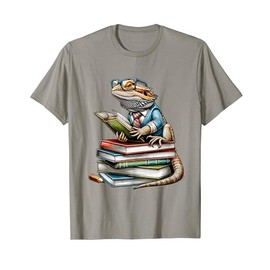 Bearded Dragon Reading Books Matching Bookworm Librarian T-Shirt