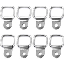 Kdtoll D Construction Ring Lashing Eyelet, Pack of 8 Heavy Duty Lashing Eyelets for Trailers, D-Ring Lashing Eyelets with Load 200 kg, Stainless Steel Trailer Accessories for Load Securing Trucks,