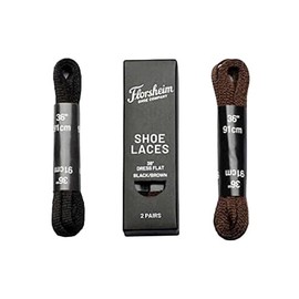 Florsheim Dress Shoe Flat Lace 36" 2 Pack Black/Brown