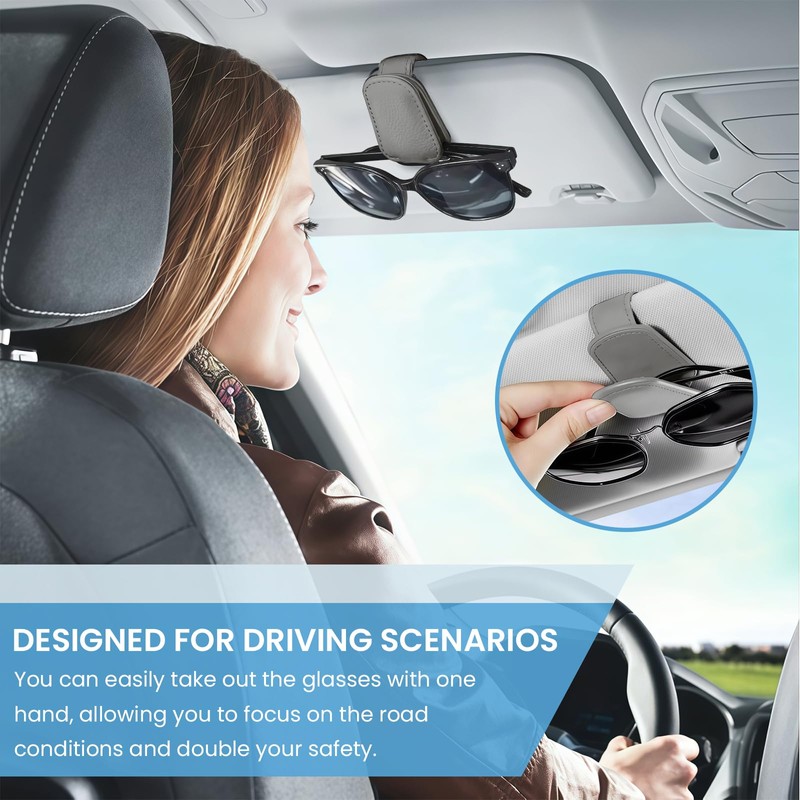 halercay Pack of 2 Glasses Holders for Car Sun Visor,