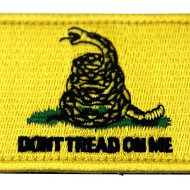 Don't Tread On Me Tactical Embroidered Morale Applique Fastener Hook&Loop Patch - Yellow