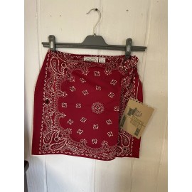 Ultra Pink bandana skirt wrap red paisley medium 28 inch waist 17 lnch long