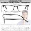 LAURA FAIRY Stylish Metal Frame Reading Glasses for Men,Spring Hinge