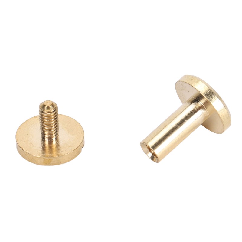 50 Set Binding Rivet Round Flat Head Brass Slot Screw