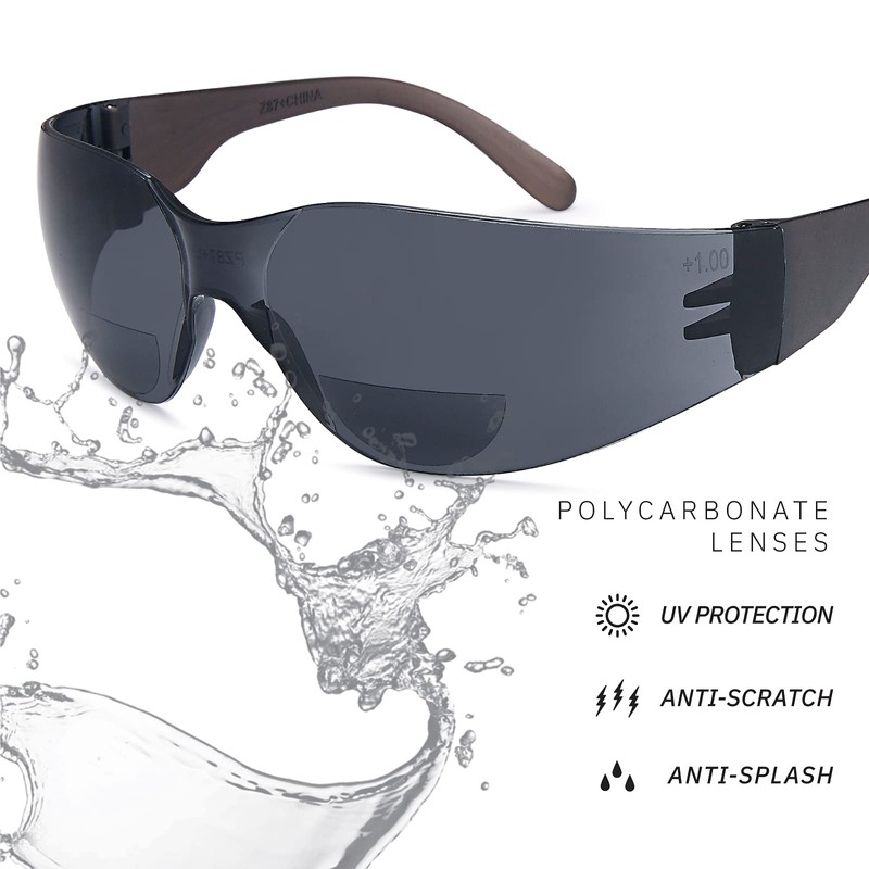 Gamma Ray Bifocal Reading Safety Glasses Readers