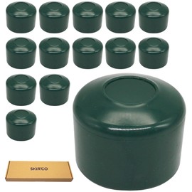 SKIR'CO RAL 6005 Fence Post Caps Round 40 mm Green Plastic Caps for Round Fence Posts Fence Post Covers Moss Green (Pack of 14)