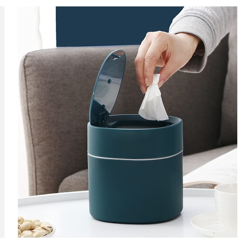 ETRAVEL Small bin office desk bin with lid for countertop,