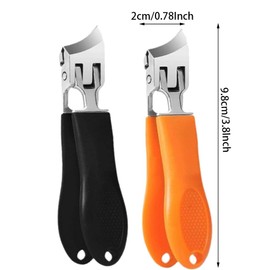 2 Pcs Wide Jaw Opening Anti Splash Slanted Nail Clipper Curved Toenail Clippers Nail Clippers for Men Women Toe Nail Clipper (Black+Orange)