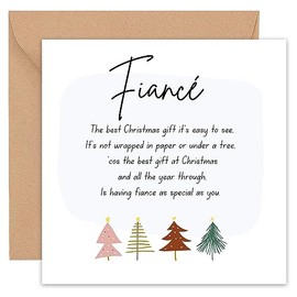 Felbridge Studio - Fiance Christmas Card - For Him - Christmas Cards for Fiancé - from Fiancee Fiancée - Male Sentimental Luxury Romantic Special -15cm/5.5"