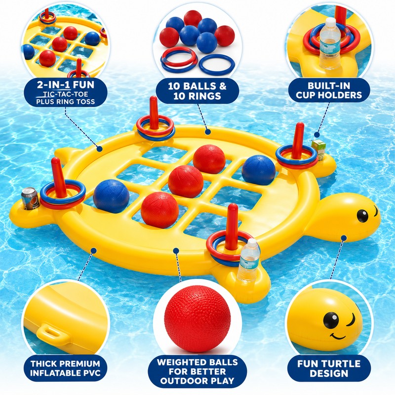 2-in-1 Inflatable Pool Game Set for Kids & Adults –
