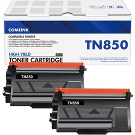 TN-850 TN850 Toner Cartridge 2-Pack: Replacement for Brother TN 850 TN820 High Yield Black for MFC 5850DW L5900DW HL-L6200DW HL-L5100DN Printer