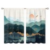 oolygoo Black Grey Misty Forest Small Kitchen Curtains Tree Mountain