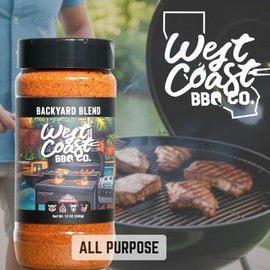 West Coast BBQ Co. Backyard Blend BBQ Rub, All-Purpose Seasoning, 12 oz