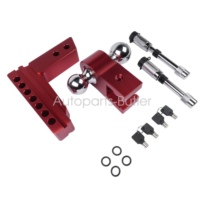 OE Quality Adjustable Red Trailer Hitch Fits 2" Receiver 6"