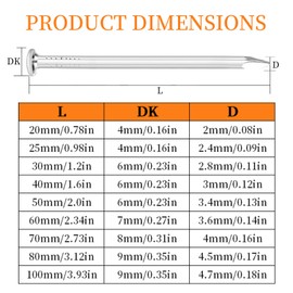 BACSHBY 30 Pcs Masonry Nails 100 mm/3.93 in, Concrete Wall Nail Brick Steel Pointed Tip Nails for Wood, Cement, Woodworking, Drywall and Hanging Pictures