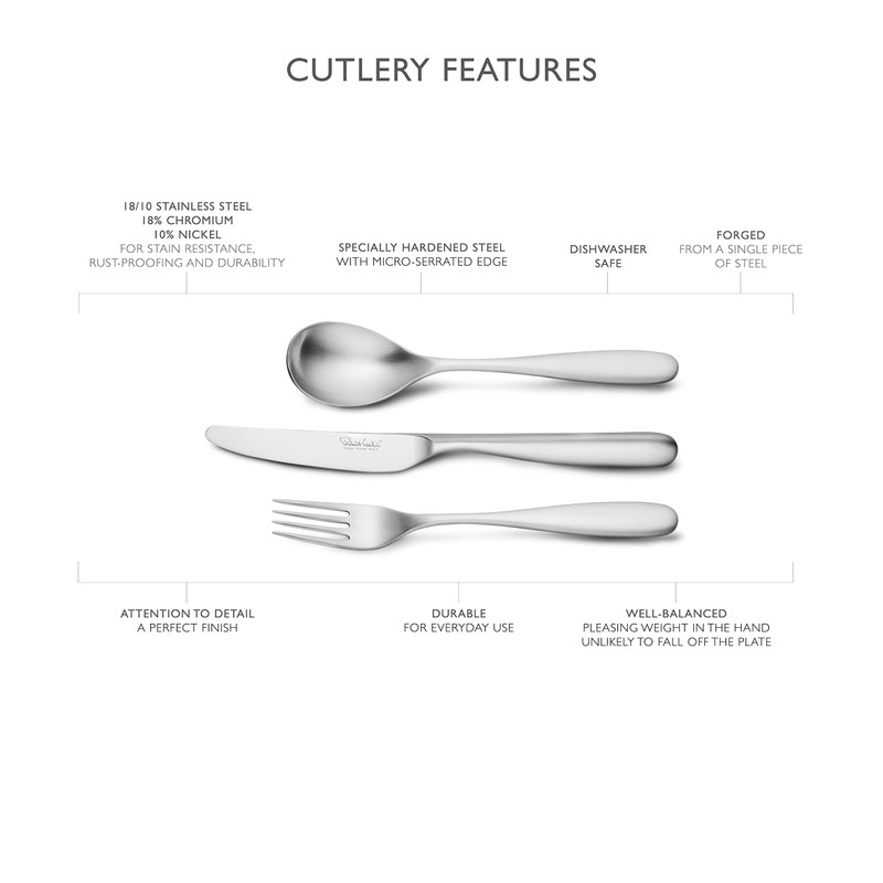 Robert Welch Stanton Satin Coffee Spoons, Set of 8. Suitable