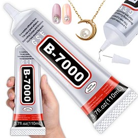 B7000 Rhinestones Glue for Crafts, 110ML 3.7fl.oz Clear B-7000 Super Jewelry Glue Transparent Industrial Adhesive for Fabric Phone Repair Jewelery Making Crystal Gem Tac Nail Art Stone Wood Glass