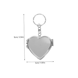 PACKOVE 2Pcs Heart Shaped Compact Keychain Mirror for Women Portable Folding Dual Sided Makeup Accessory Travel Friendly Design with Timeless Finish for Touching Up