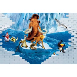 Niwo ART - Ice Age, Wall Mural for Kid's room| Self-Adhesive Large Wallpaper (64"x96")