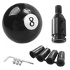 Gear Knob Round Black 8 Ball Billiards Universal Acrylic 4