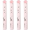 4 Pcs 15CM Pink Cats Claw Straight Rulers, Plastic Measuring
