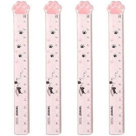 4 Pcs 15CM Pink Cats Claw Straight Rulers, Plastic Measuring Tool Kawaii Measuring Rulers Plastic Scale Rulers Cute Rulers, Drafting Tools and Drafting Kits