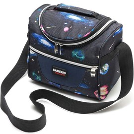 SAMERIO Kühltasche Klein Isoliert für Kinder Lunchtasche Lunchbox Tasche für Jungen Mädchen Student Tragbar Faltbar Lunchbag für Arbeit Reisen Büro Picknick (Schwarzer Stern)