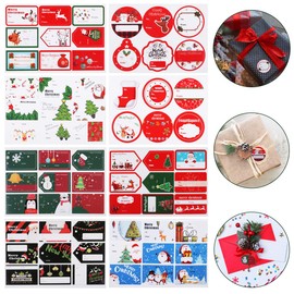 Kesoto 132pcs Label Stickers Christmas Stickers Gift Tags Stickers Letter Sealing Stikcers Santa Snowman Gift Boxes Stickers Present Decoration Label- 16 Sheets
