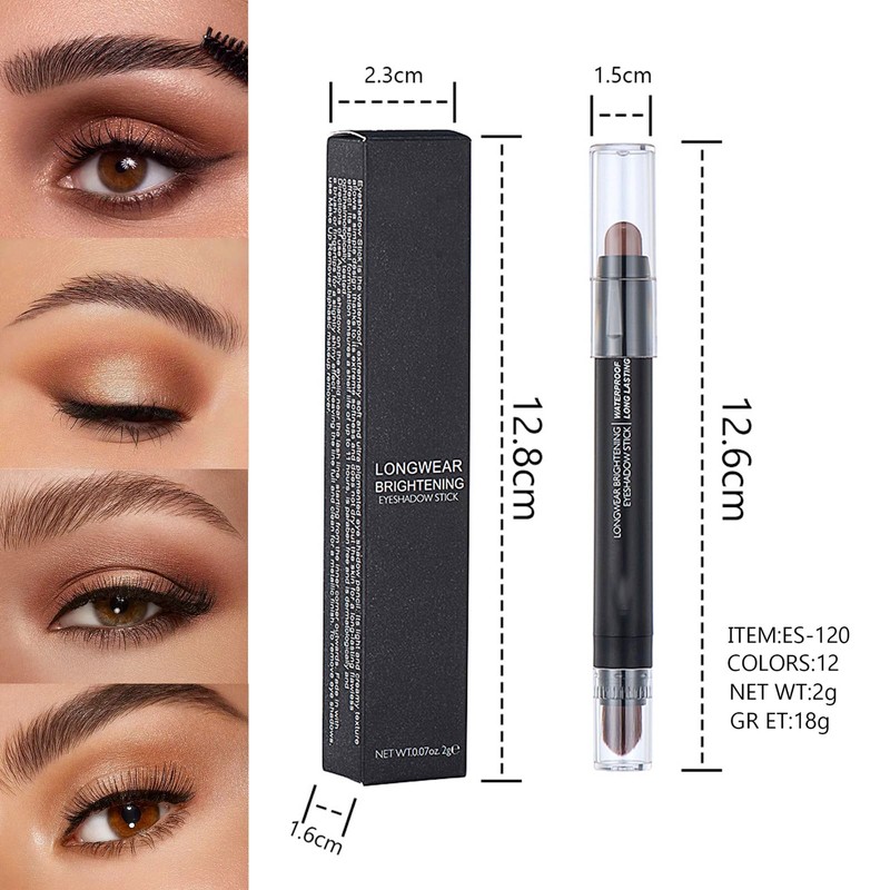 Eyeshadow Stick, Glitter Gold Eye Shadow Pen Cream Metallic Shimmer