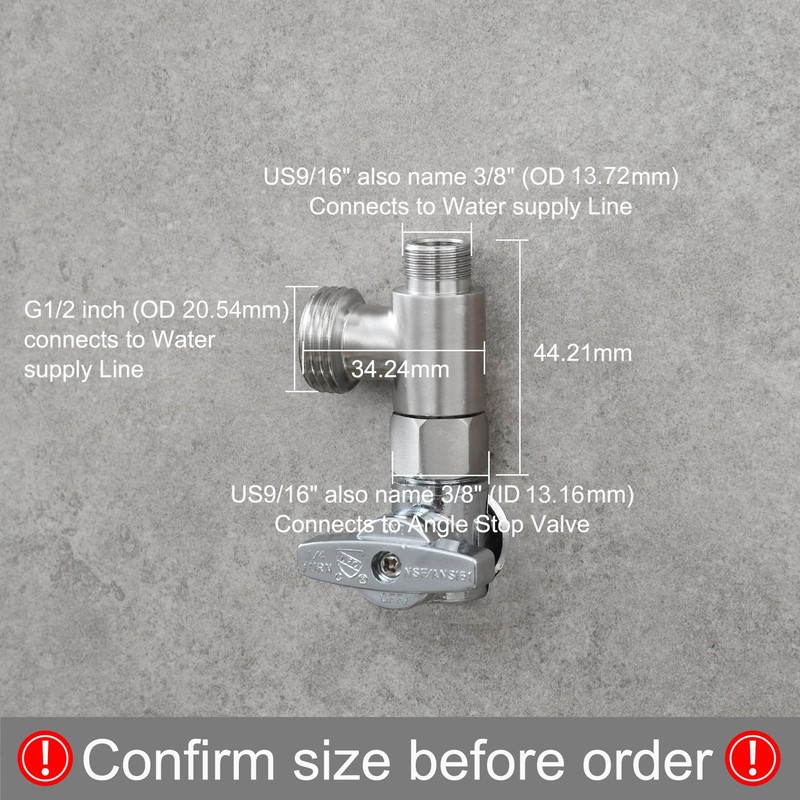 Tecmolog Add On Tee Fitting Stainless Steel Toilet Water Supply