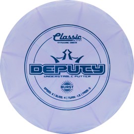 Dynamic Discs Classic Blend Burst Deputy Disc Golf Putter | Throwing Frisbee Disc | Consistent Flight | Stamp Color Will Vary (Purple)