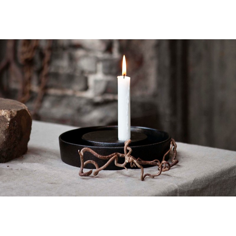 Storefactory VALLTORP Large Glossy Black Candlestick