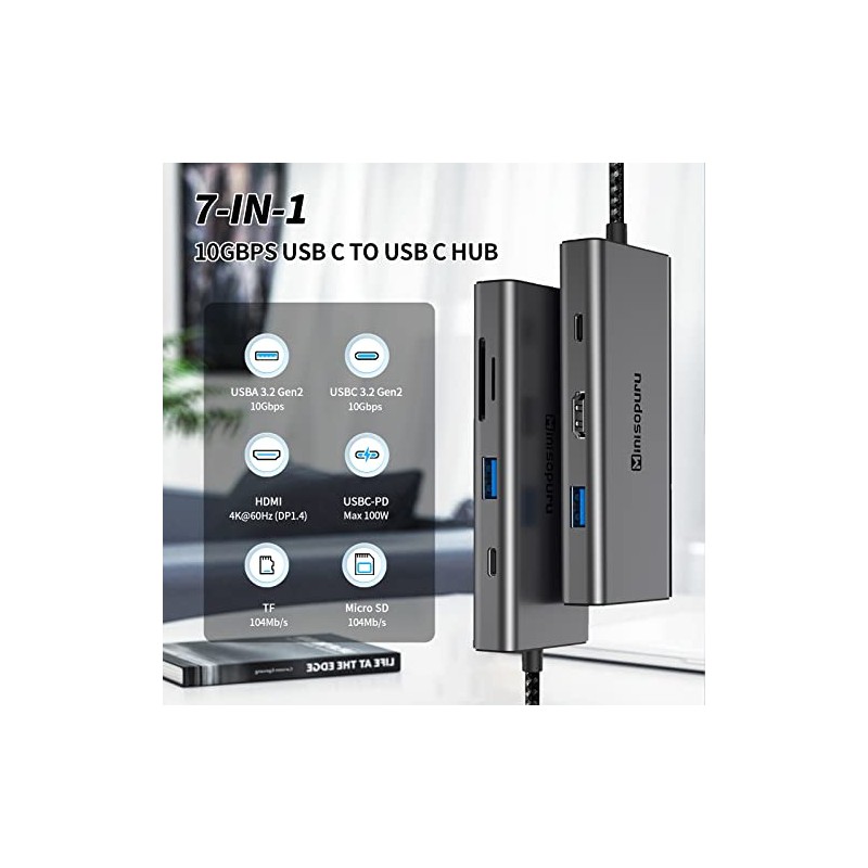 Minisopuru Hub USB C 7 en 1