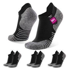 CLOSEMATE 6 Pairs Women Ankle Running Socks for Sports Athletic Trainer Low Cut Non-Slip Breathable (6 Black, Size M)